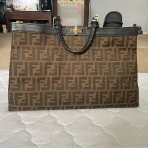Fendi Black and Brown Tote Bag